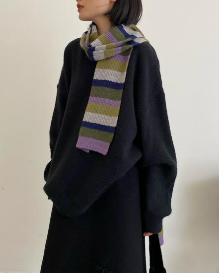 Winter Rainbow Striped Scarf Set: Sweet and Cool Girl's Winter Essential