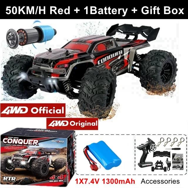 1:16 4WD Brushless RC Car 80KM/H High Speed, Off-Road 4x4 Drift Racing Truck for Adults & Kids