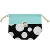 HOPPE Medium Drawstring Bag, Black Dot Pattern, Medium, Lunch Bag, School Lunch Bag, Elementary School Student, Kids, Boys, Girls, Made in Japan