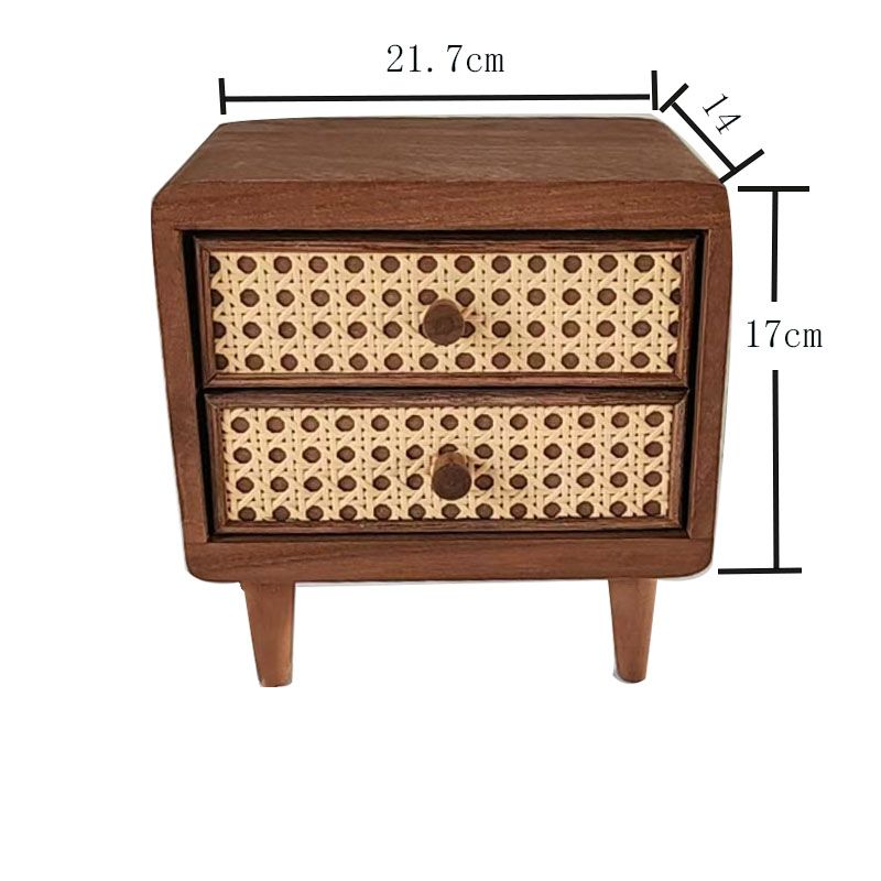 

Органайзеры-коробки в ретро-стиле с плетением из лозы, Ручная работа, Шкатулка для украшений, Настольный органайзер из массива дерева, Съемный органайзер для косметики, Коробка для декора дома