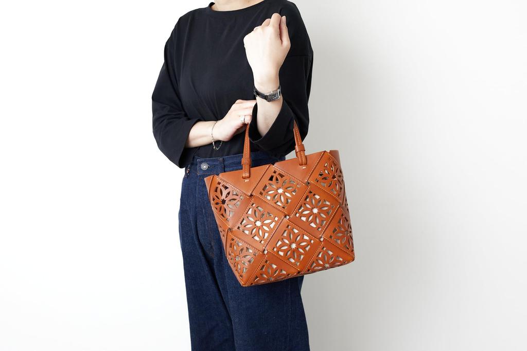 Einkaufstasche Echtes Leder Braun [Genten] Damen GE-43976-50