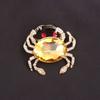 Marine Life Brooch with Diamonds, Crab Brooch, European and American Fashion Clothing Accessories, Enamel Brooch with Diamonds