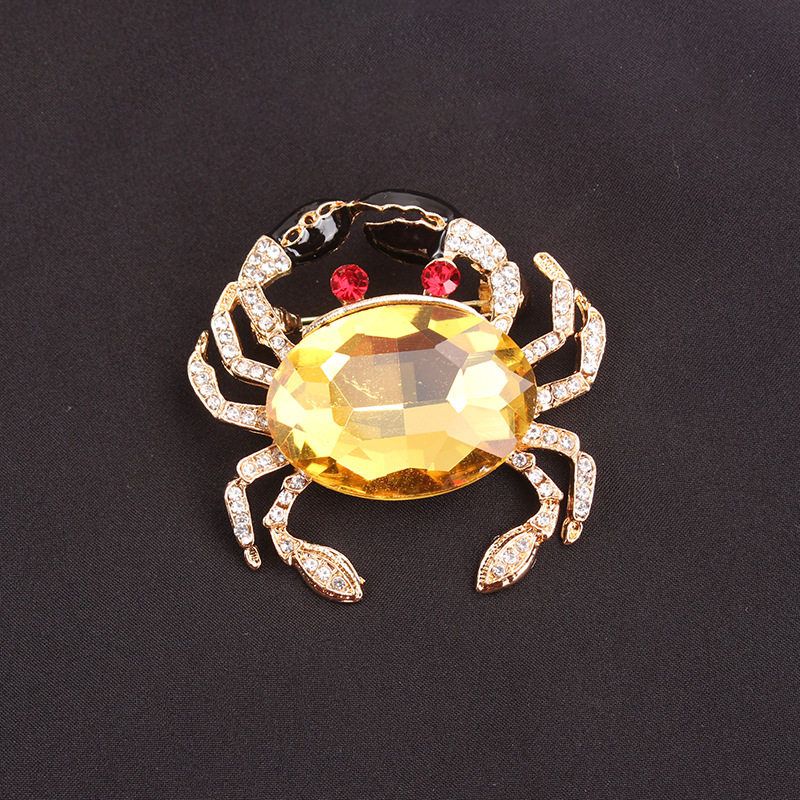 

Marine Life Brooch with Diamonds, Crab Brooch, European and American Fashion Clothing Accessories, Enamel Brooch with Diamonds H 9-3-2865