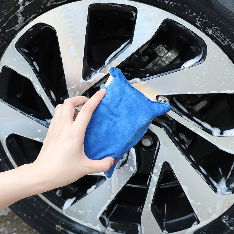 Car Cleaning Sponge Block Microfiber Non-woven Double-sided Velvet Cleaning Cars Windows Mirrors Tiles Defogger Wash Maintenance