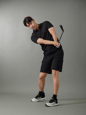 VOLVIK GOLFWEAR Men'S [Std] Out-Pocket Seerscher Set-Up Half Pants Vmhpq491_Bk