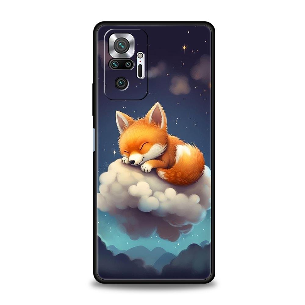 Phone Case Cover for Redmi 14C 10C Note 15 14 13 12 10 11 Pro Plus K40 5G Soft TPU Shockproof Fundas Shell Cute Animal Fox Capas