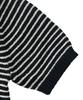 ANALOG MOOD Marine Stripe Round Short Sleeve Knit (Black)