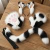 Cat Cosplay Set with Gloves Soft Animal Ears Headband for Cosplayers