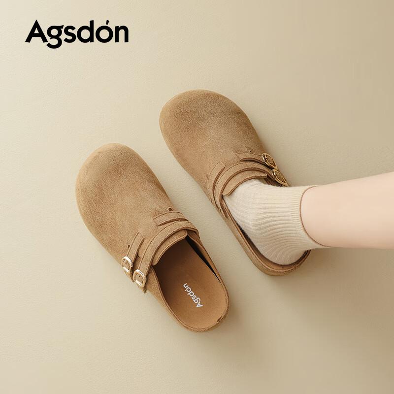 Agsdon Women s Retro Buckle Mules EU 37