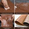 1Pc S/L Double Sided Anti Slip PU Insulation Pad Table Mat Nordic Style Imitation Cowhide Pattern Fan Shape Leather Placemat