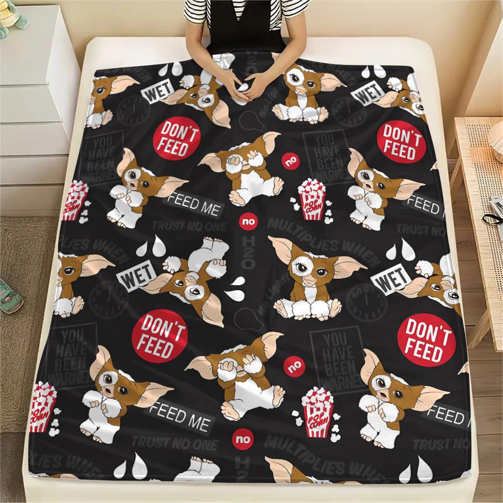1PC Gremlins Print Flannel Blanket, High quality All Seasons, Home Decor, Warmth and Comfort, Perfect for Christmas Gifts
