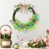 Vibranted Easter Door Hanging Wreath Featuring Colorful Strips Bow Ties Elements for Festive Decoration