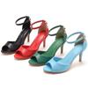 Women Sandals Fashion Sandalias Rhinestone PU 7CM Thin Heels Buckle Strap Peep Toe Women's Shoes Casual Sky Blue Korean Style