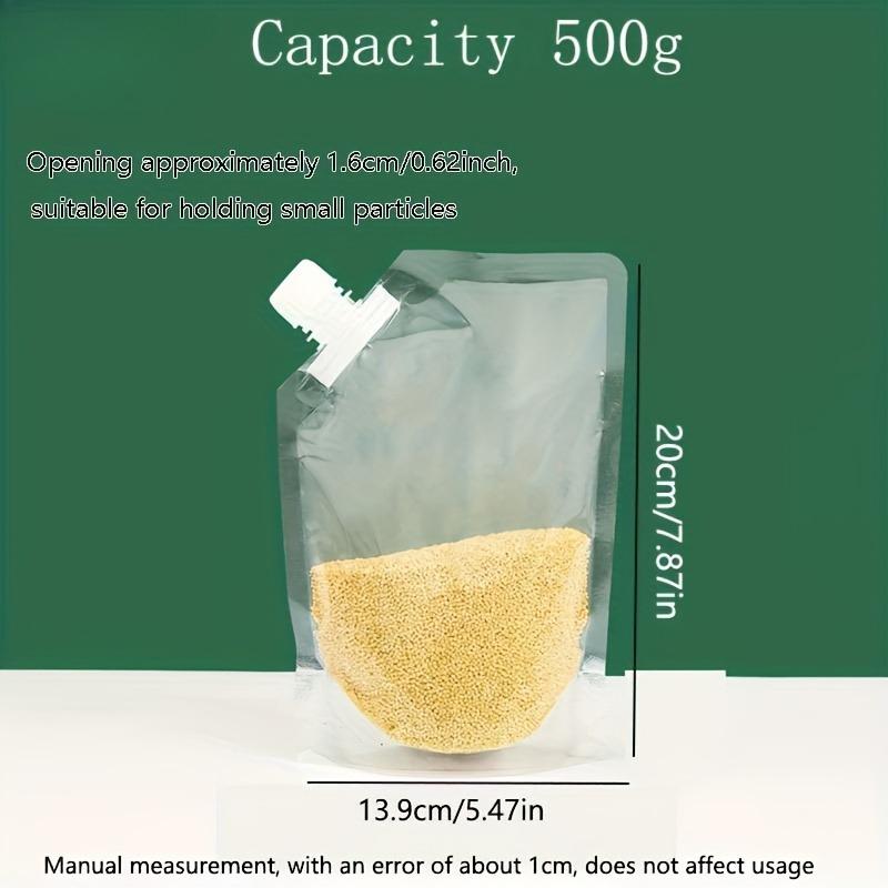 Reusable Food Storage Bags with Nozzle - Leak-proof, Moisture-proof and Fresh-keeping Seals, Suitable for Cereals, Nuts, Snacks, Etc.