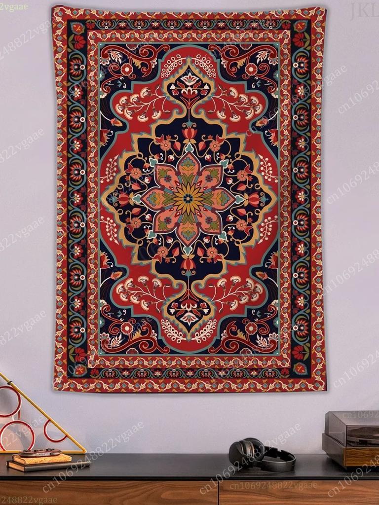 Persian Carpet Print Tapestry Poster Wall Tapestries For Bedroom Decoration Aesthetic Tapices Flag Wallpaper