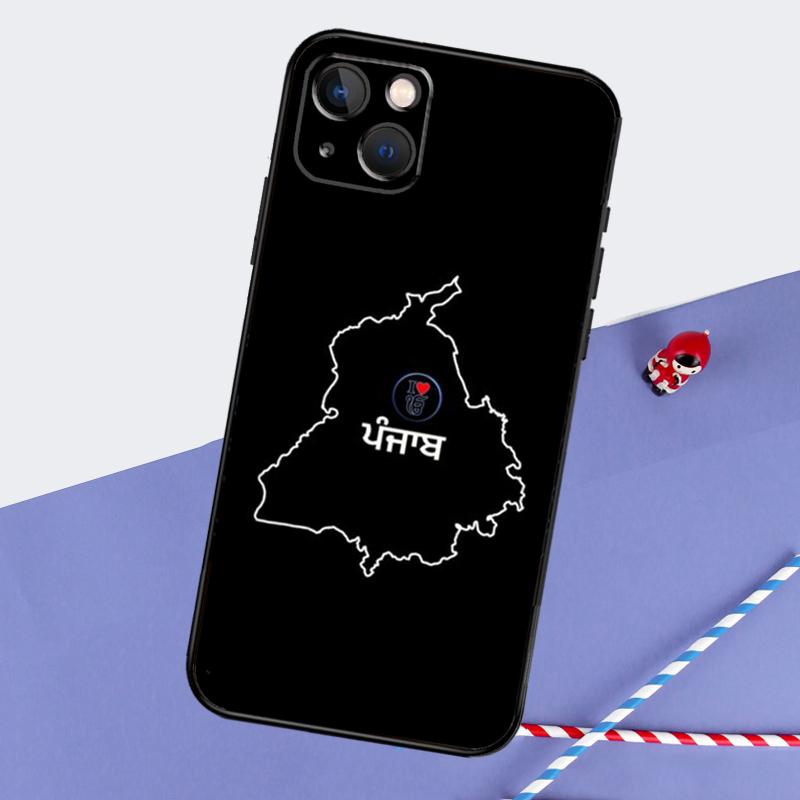 Punjab Map Outline Phone Case For iPhone 16 Pro Max 11 12 13 14 15 Pro Max Mini XR 16 15 Plus 16e Cover Shell