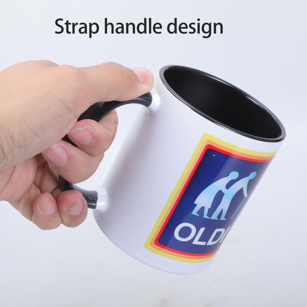 Innovative 350ml Ceramic Coffee Cup with Handle Funny Drinkware for Adults Suitable for Coffee Tea Milk Beverages