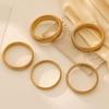 Trendy Gold-Plated Stainless Steel Textured Bracelet - Minimalist European & American Style