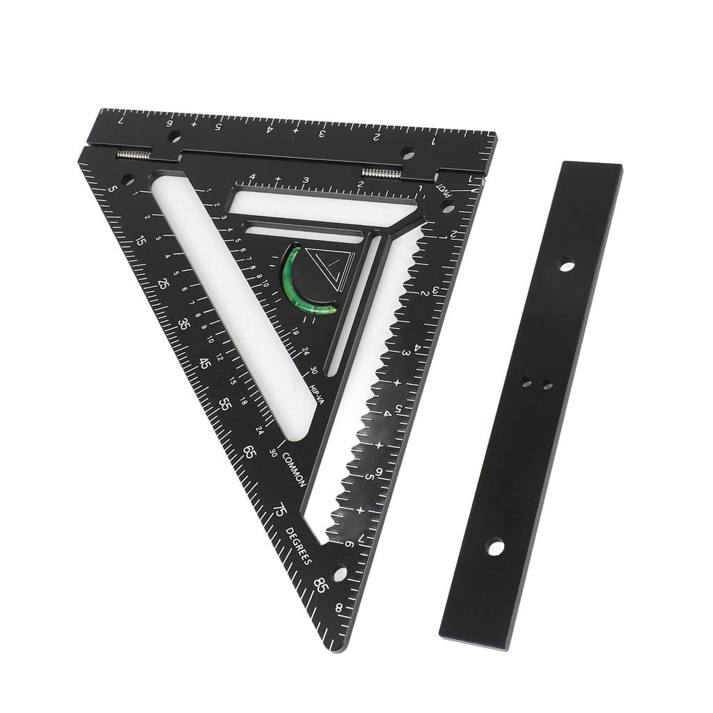 Carpenter Square Layout Tool Black Color Aluminium Alloy Triangle Ruler Rafter Square for