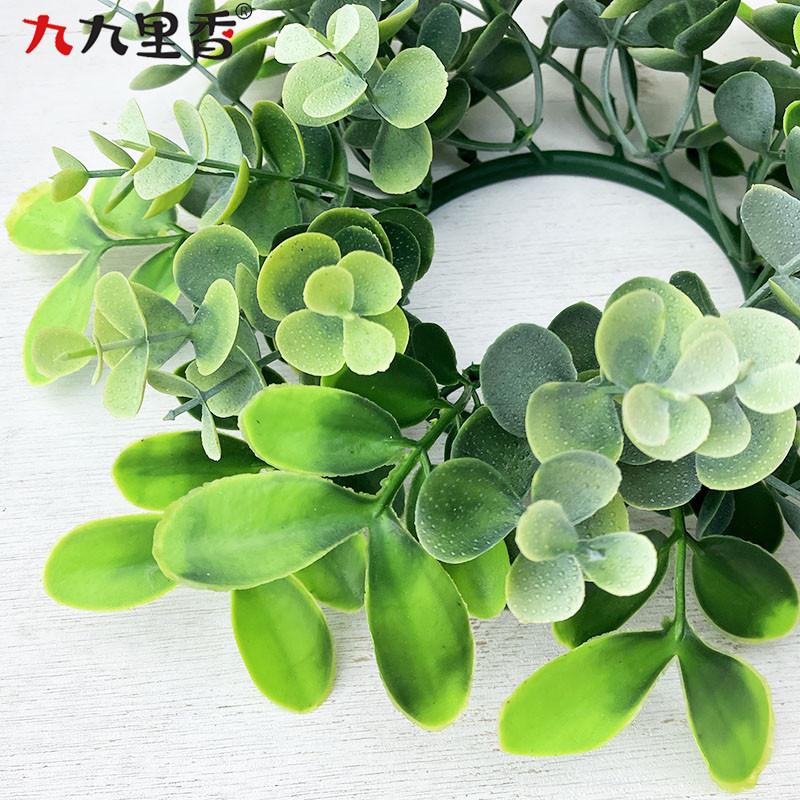 American Spring Simulation Wreath Candle Wreath Eucalyptus Boxwood Wreath Eucalyptus Leaf Dining Table Candlestick Wreath