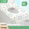 Disposable Waterproof Toilet Seat Covers with Green Rabbit Print