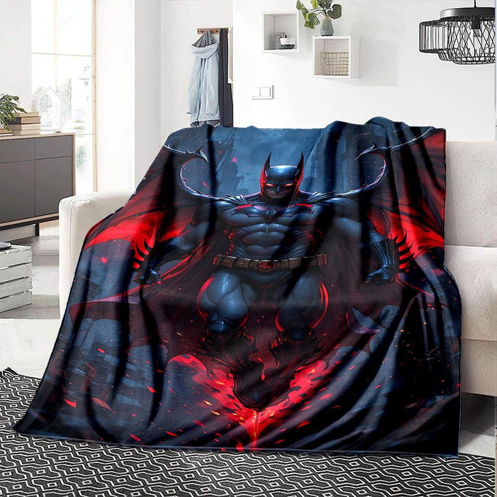 1pc Batwing Red Flannel Blanket Soft Warm Throw for Home, Office, Travel, All-Season Cozy Bedding GiftL1102