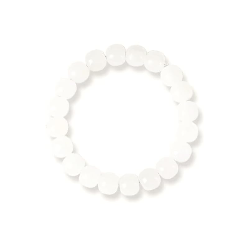

White Natural Carefully High Diameter 22 Good Comes with Bead Threading Wire and New Year Present 8mm [TANAKA YA] Bracelet, Jade, Stone, Selected,