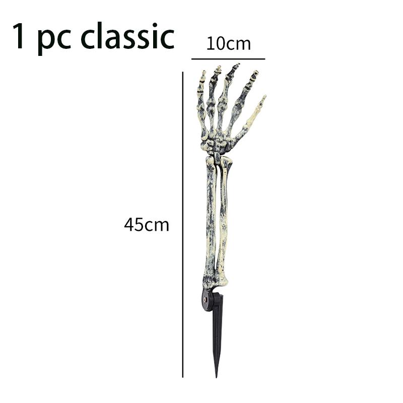 Halloween Realistic Skull Skeleton Head Human Hand Arms for Halloween Party Home Garden Lawn Decor Haunted House Horror Props