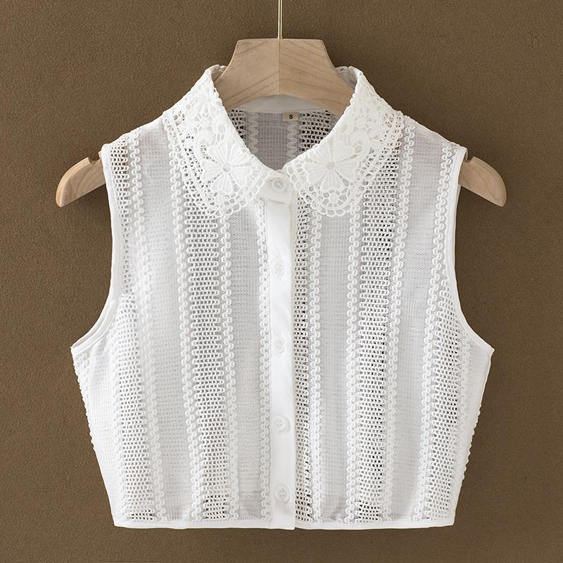 Elegant Lace Doll Fake Collar Women For Blouse Sweater Detachable Camisole Half Shirt White False Collar Woman Lapel Top Collars