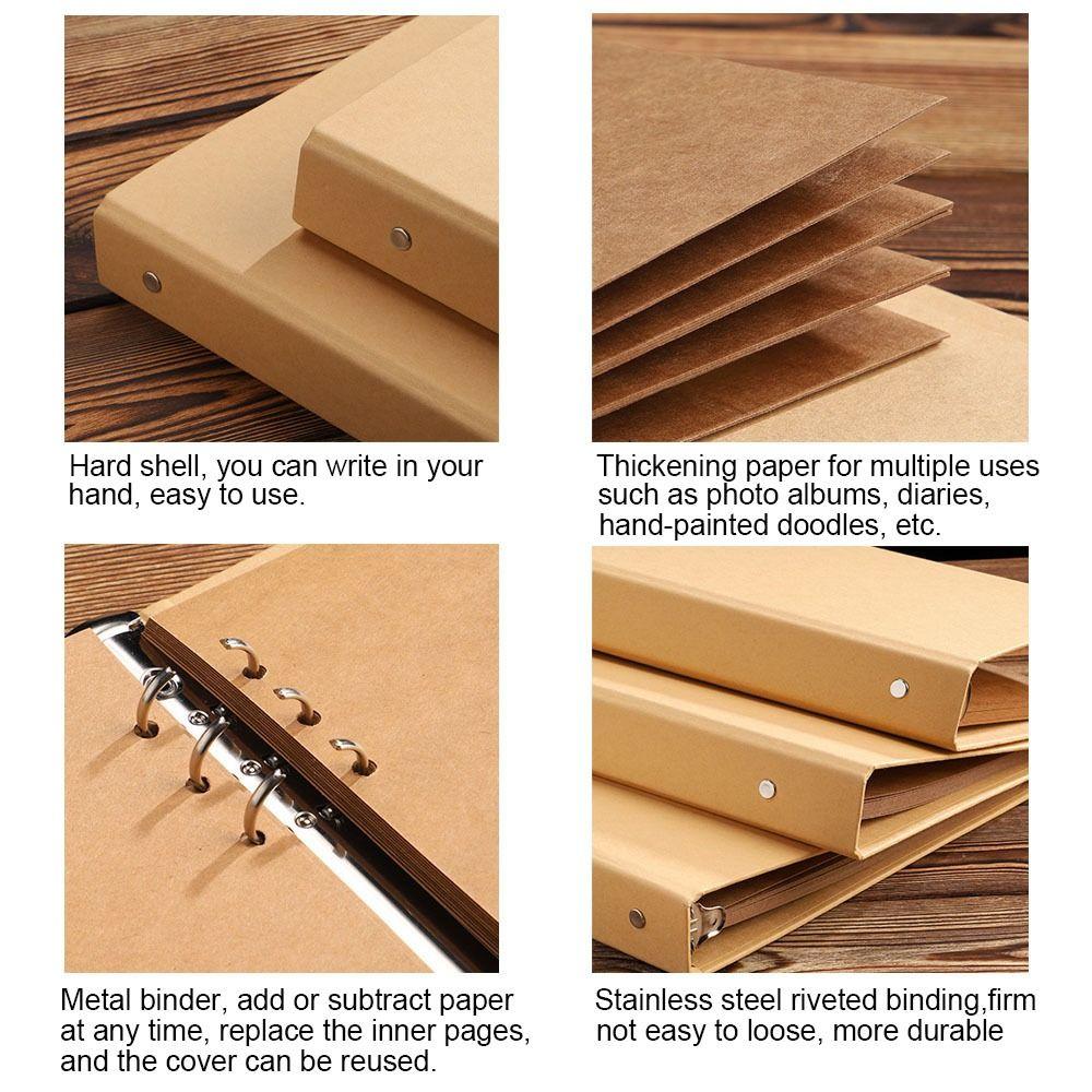 Kraft Paper Kraft Paper Binder Cover Vintage Perforated Binder Folder New File Folders