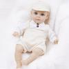 Realistic Vinyls Baby Boy Doll 14inch with Hat and Overalls for Kids Play Realistic Baby New Borns Asleep Toy Soft