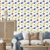 Back to School Wallpaper White and Blue for Living Room and Bedroom 50x1000