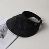 Summer Headband Lafite Grass Empty Top Hat UV Sun Protection Sun Protection Hat for Women's Seaside Travel Straw Hat