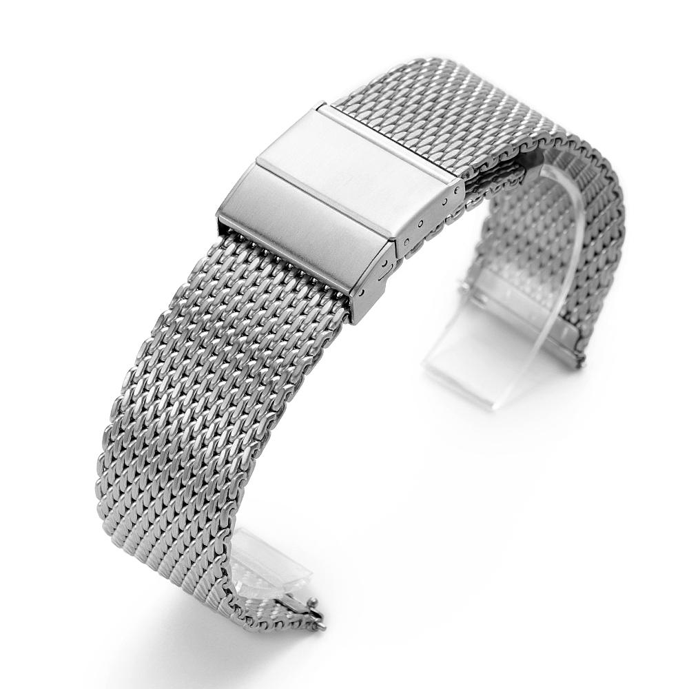 

Миланские ремешки для часов Omega 20 мм 22 мм Ремешок для часов Seiko 1,0 мм Матовый полированный сетчатый браслет Нержавеющая сталь Наручный браслет 20mm