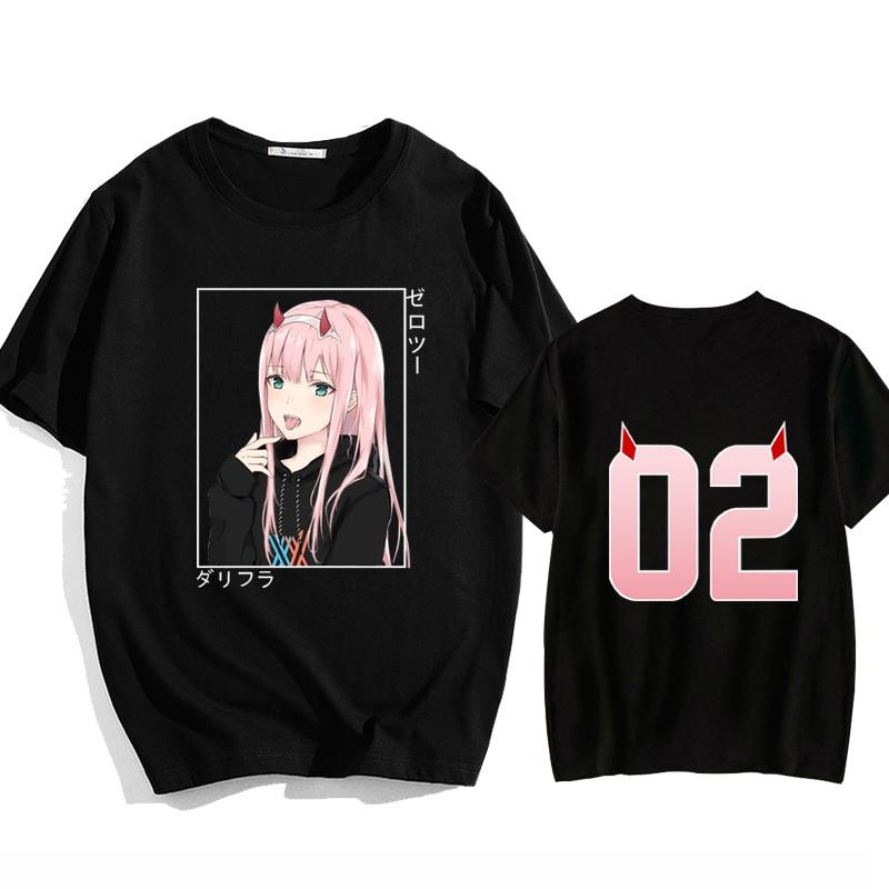 New Zero Two T Shirt Women Casual Round Neck Short Sleeve Fashion Streetwear Anime Graphic Tee