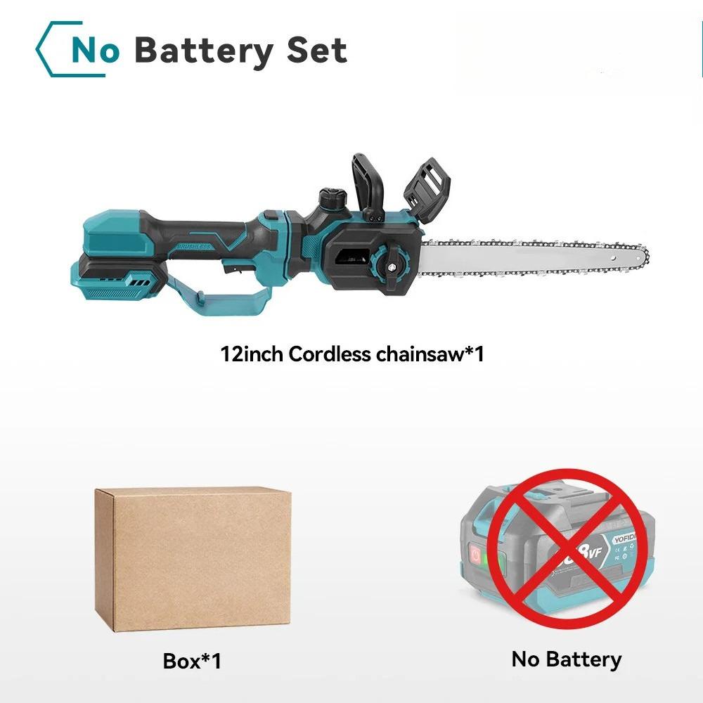 12Inch 7000W Brushless Electric Chainsaw Cordless Pruning Chain Saws Portable Garden Wood Cutting Power Tools