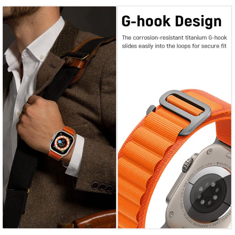 Alpine Loop Nylon Band for Apple Watch Strap 49mm 45mm 41mm 44mm 40mm 42mm 38mm Metal G-Hook Bracelet IWatch Ultra 34 5 SE 6 7 8 Strap