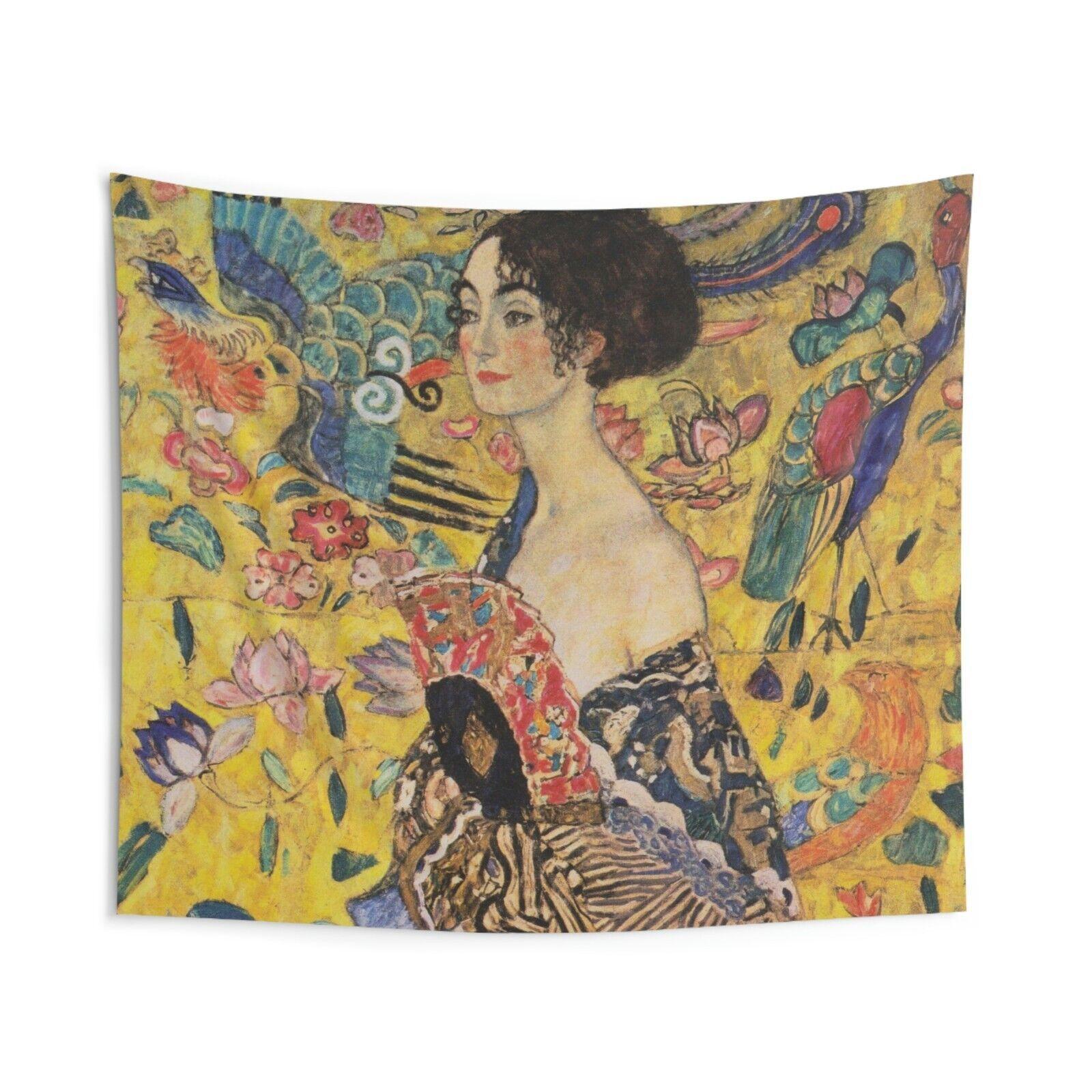 

Gustav Klimt tapestry with a celebrity fan 75x100 чорний