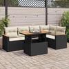 VidaXL Garden Furniture Set 6 Pcs with Cushions Black Braided Resin Acacia 3327486