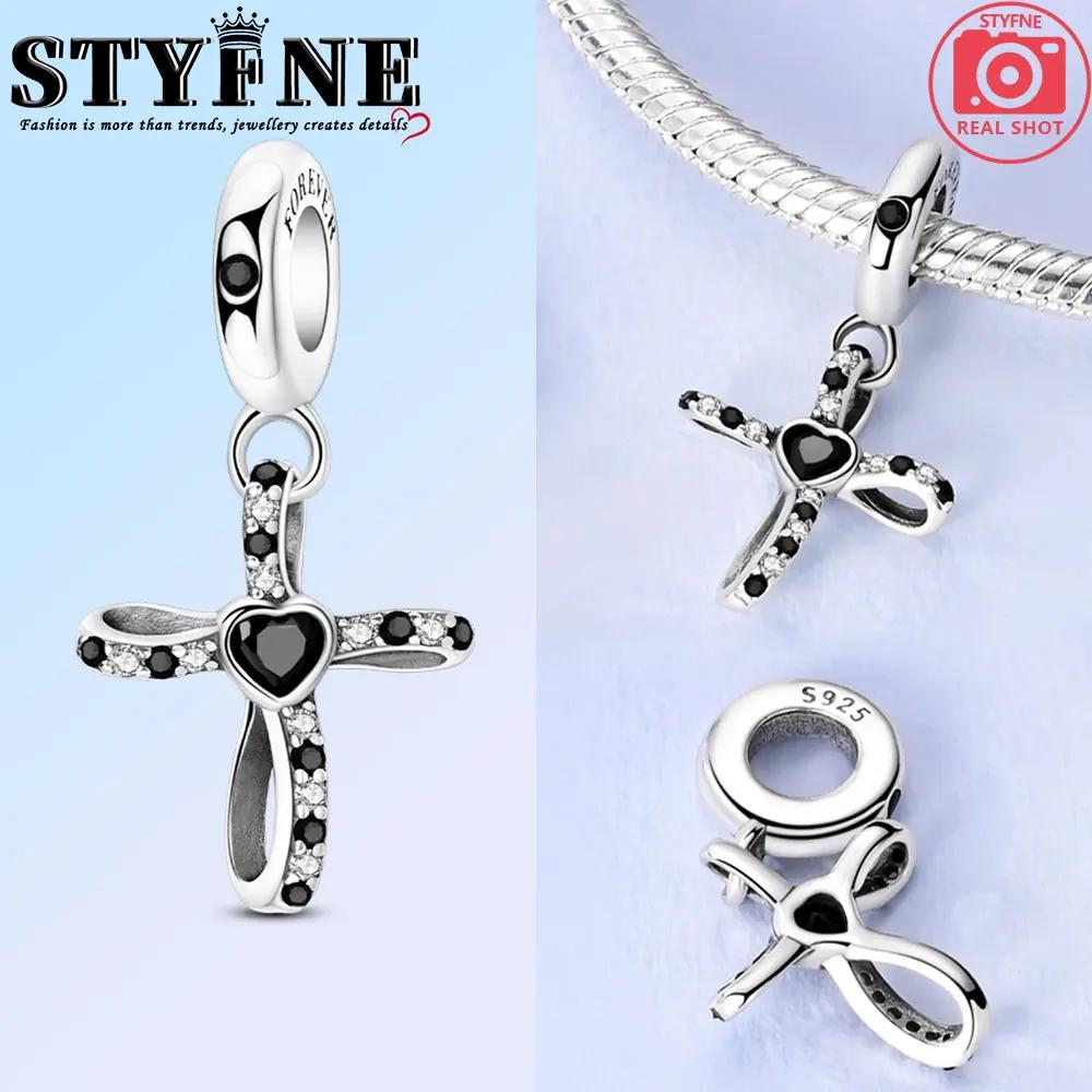 Elegante Klassische Kupfer Heiliger Engel Kreuz Anhänger Perlen Anhänger Für Frauen Passend Für Original Armbänder Diy Schmuck Geschenk