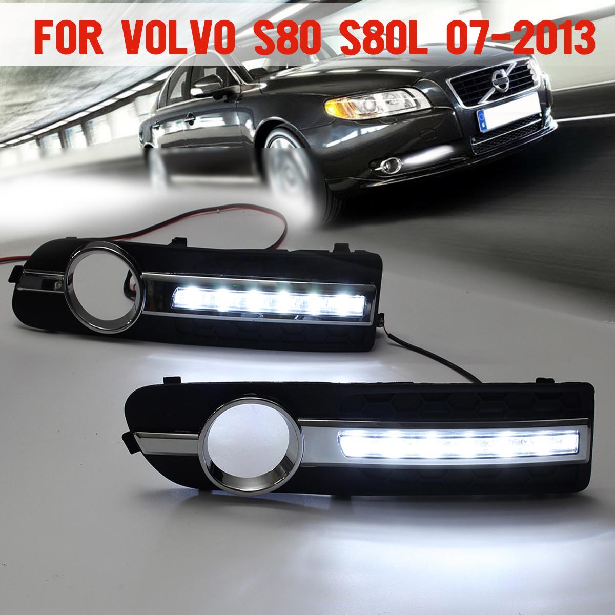 White LED DRL Daytime Running Lights Lamp For Volvo S80 S80L 20072013
