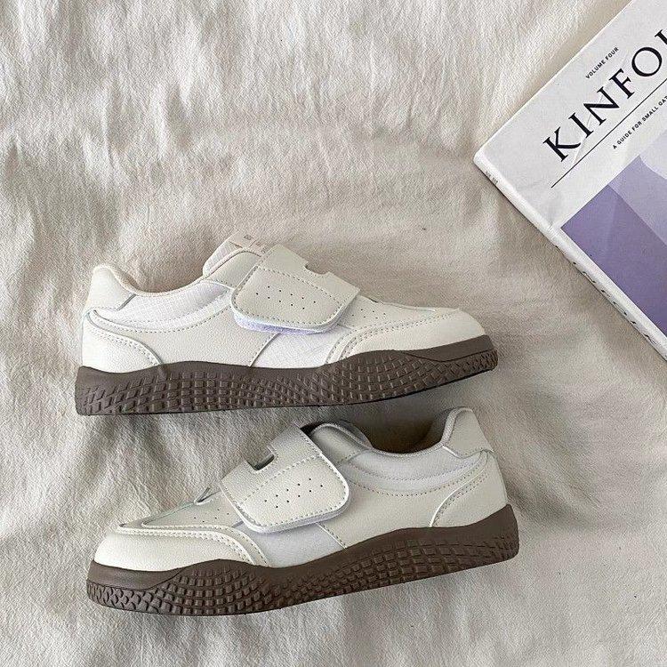 Velcro Dexun shoes 2025 new summer sports and leisure shoes thick sole heightening board shoes flat sole single shoes white shoes