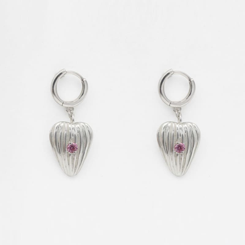 BOLDIERE Heart Leaf Earring_ E22[Silver]