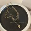 iF ME Korean Retro Heart Pendant Multilayer Gold Necklace Elegant Simple Necklaces Jewelry Accessories