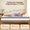 Materasso 90 x 190 cm, spessore 20 cm, materasso a molle insacchettate a 7 zone con memory foam al gel rinfrescante