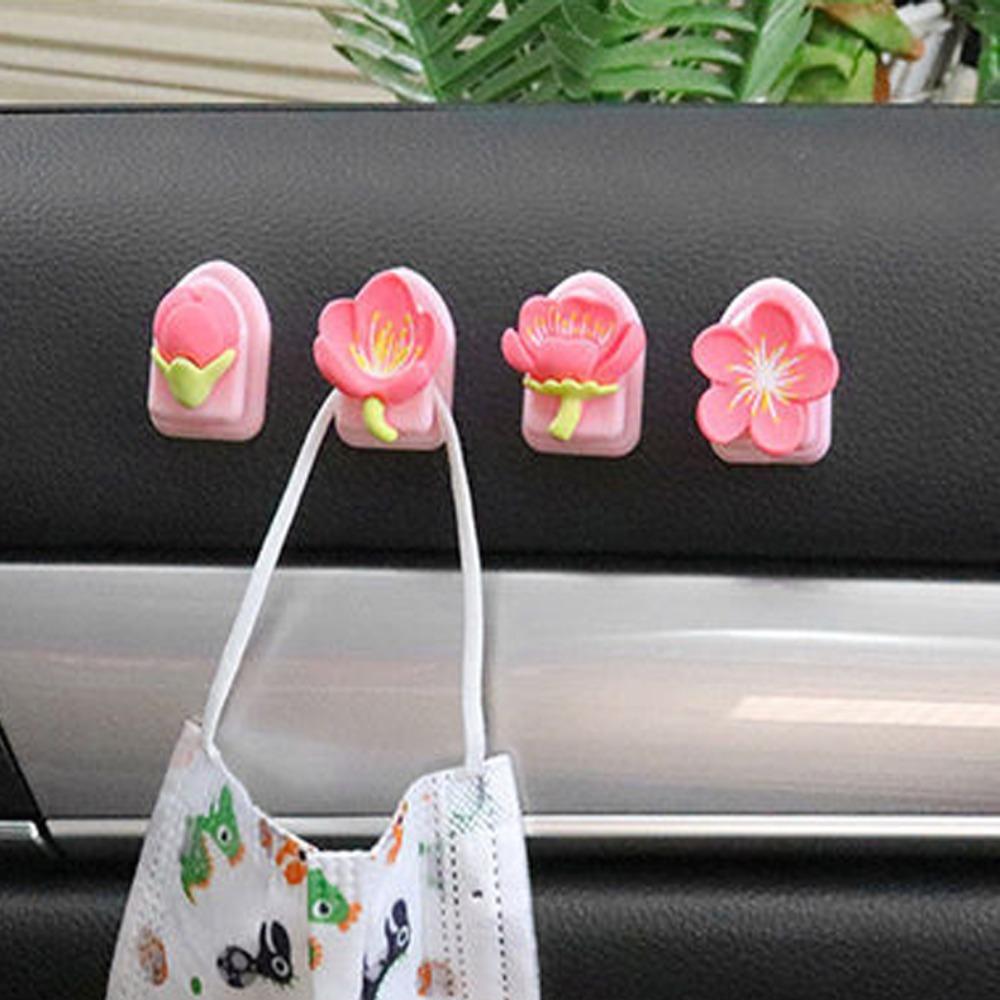 Paste Style Flower Car Small Hook Multifunctional Car Hanging Hook  Car Decorations