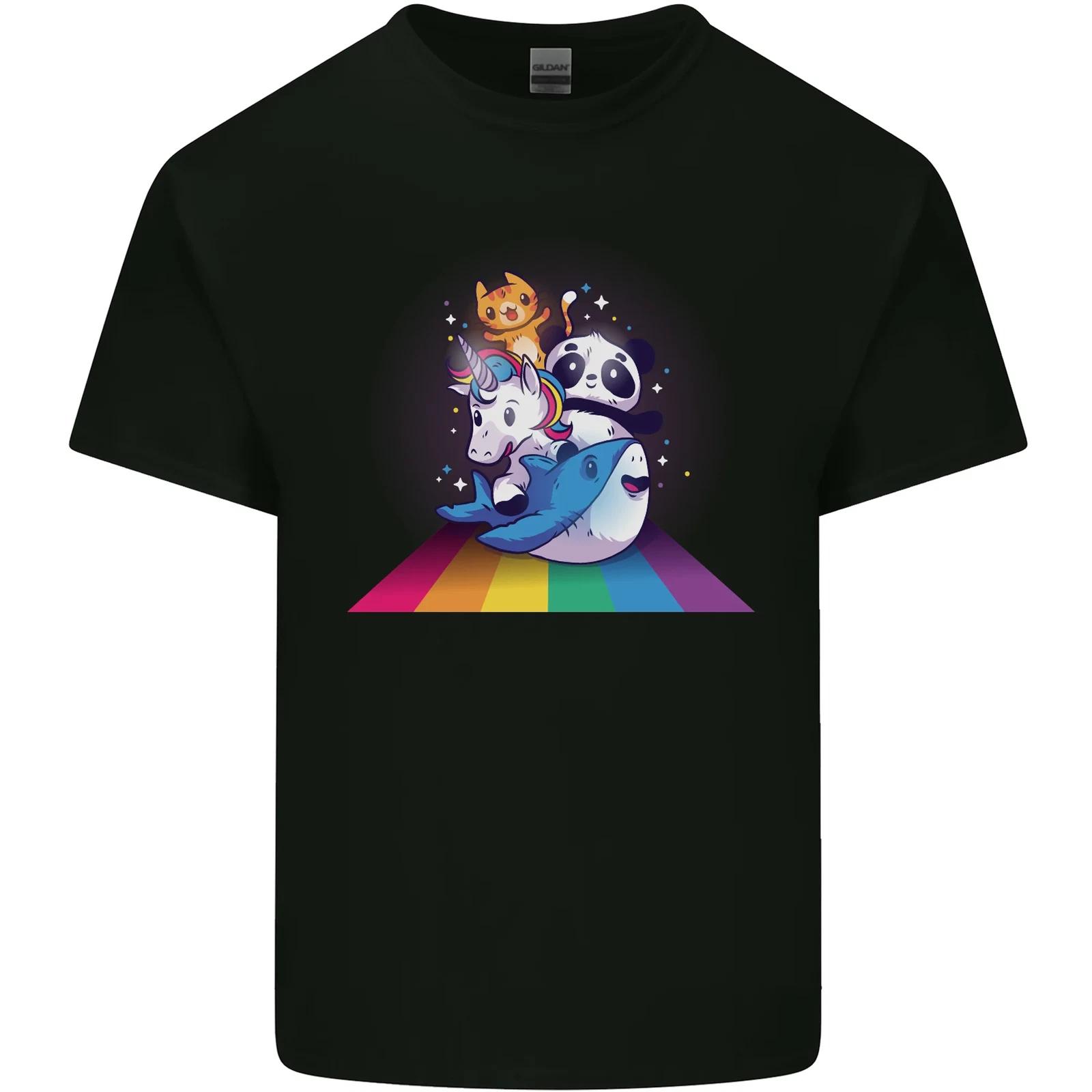 Mystical Panda Bear Unicorn Cat and Shark Kids T-Shirt Childrens 4XL