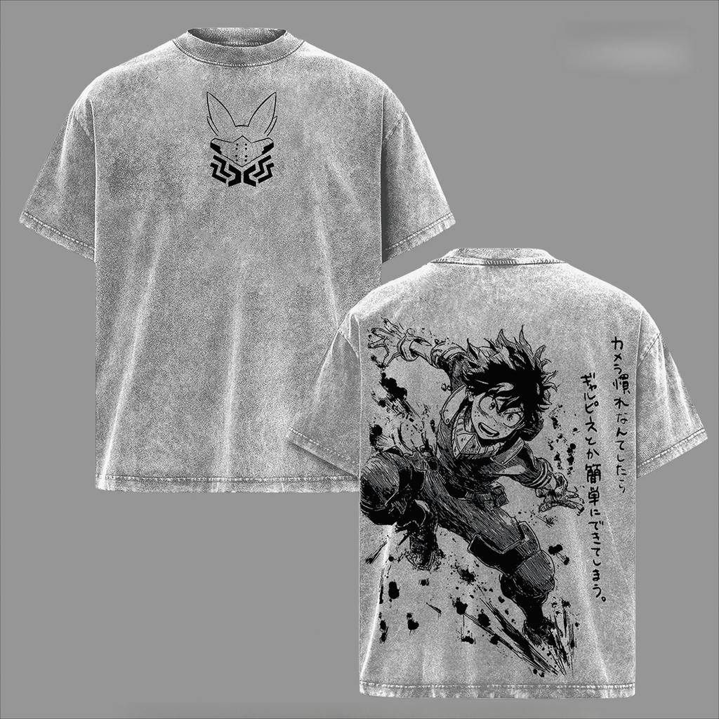 Midoriya Izuku My Hero Academia T-shirt Anime Gotica Y2k T-shirt Lavata Estiva Manica Corta 100% Cotone Magliette Top Abbigliamento Uomo