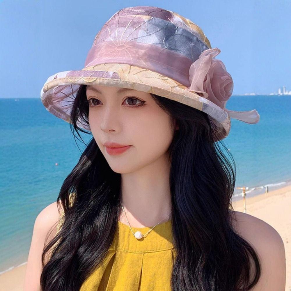 Breathable Beach Bucket Hats UV Protection Travel Panama Caps Gifts Sun Cap