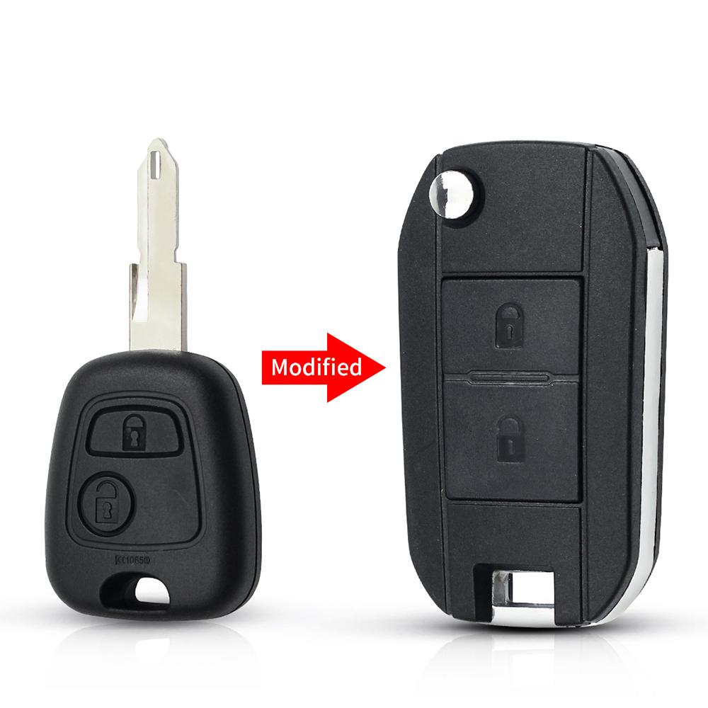 KEYYOU For Peugeot 307 107 207 407 Citroen C1 C2 C3 C4 C5 Modified Remote Entry Key Fob Shell Case 2 Buttons